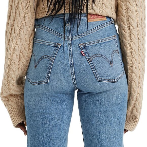 Levi's Ribcage High Rise Distressed Flare Jeans - Picture 3 of 4